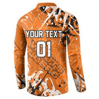 Personalized Wests Tigers Rugby Button Sweatshirt Urban Street Graffiti Style - Distressed Splatter Elements