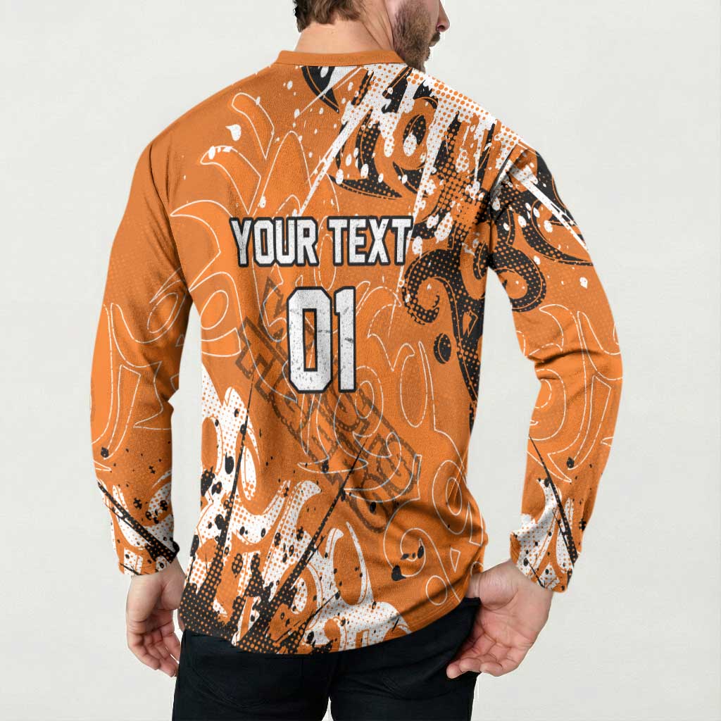 Personalized Wests Tigers Rugby Button Sweatshirt Urban Street Graffiti Style - Distressed Splatter Elements