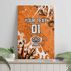 Personalized Wests Tigers Rugby Canvas Wall Art Urban Street Graffiti Style - Distressed Splatter Elements