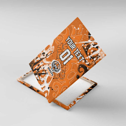 Personalized Wests Tigers Rugby Canvas Wall Art Urban Street Graffiti Style - Distressed Splatter Elements