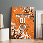 Personalized Wests Tigers Rugby Canvas Wall Art Urban Street Graffiti Style - Distressed Splatter Elements