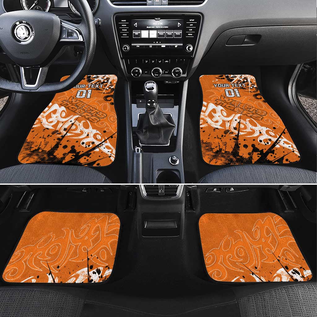 Personalized Wests Tigers Rugby Car Mats Urban Street Graffiti Style - Distressed Splatter Elements