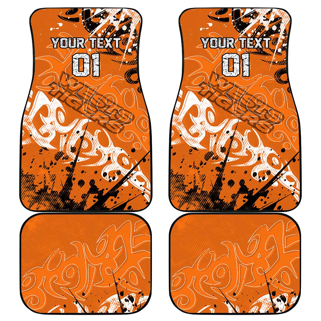 Personalized Wests Tigers Rugby Car Mats Urban Street Graffiti Style - Distressed Splatter Elements