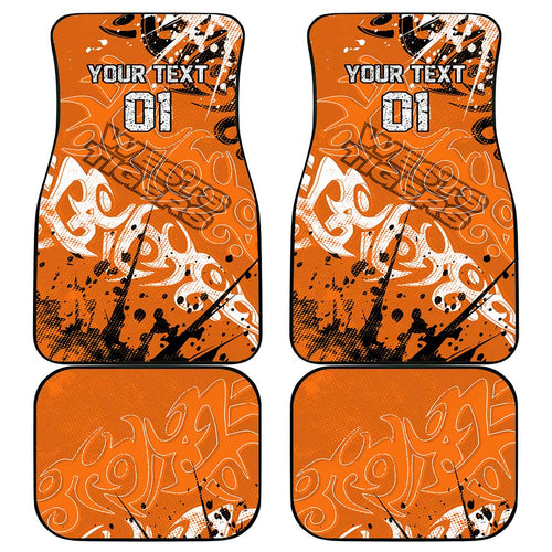 Personalized Wests Tigers Rugby Car Mats Urban Street Graffiti Style - Distressed Splatter Elements