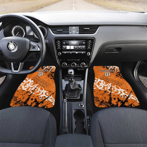 Personalized Wests Tigers Rugby Car Mats Urban Street Graffiti Style - Distressed Splatter Elements
