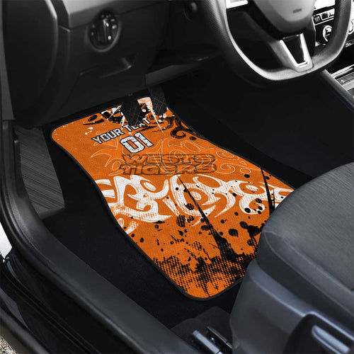 Personalized Wests Tigers Rugby Car Mats Urban Street Graffiti Style - Distressed Splatter Elements
