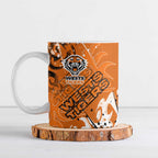 Personalized Wests Tigers Rugby Ceramic Mug Urban Street Graffiti Style - Distressed Splatter Elements