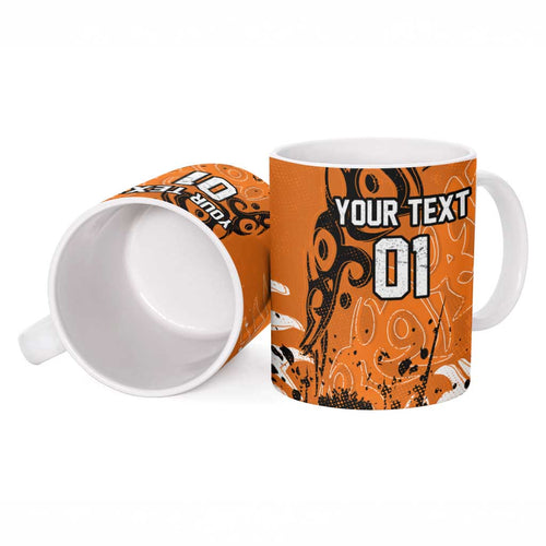 Personalized Wests Tigers Rugby Ceramic Mug Urban Street Graffiti Style - Distressed Splatter Elements