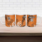 Personalized Wests Tigers Rugby Ceramic Mug Urban Street Graffiti Style - Distressed Splatter Elements