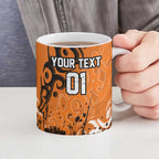 Personalized Wests Tigers Rugby Ceramic Mug Urban Street Graffiti Style - Distressed Splatter Elements