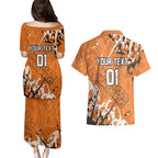 Personalized Wests Tigers Rugby Couples Matching Puletasi and Hawaiian Shirt Urban Street Graffiti Style - Distressed Splatter Elements