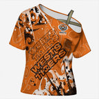Personalized Wests Tigers Rugby Cross Shoulder Shirt Urban Street Graffiti Style - Distressed Splatter Elements