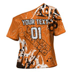 Personalized Wests Tigers Rugby Cross Shoulder Shirt Urban Street Graffiti Style - Distressed Splatter Elements