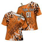 Personalized Wests Tigers Rugby Cross Shoulder Shirt Urban Street Graffiti Style - Distressed Splatter Elements