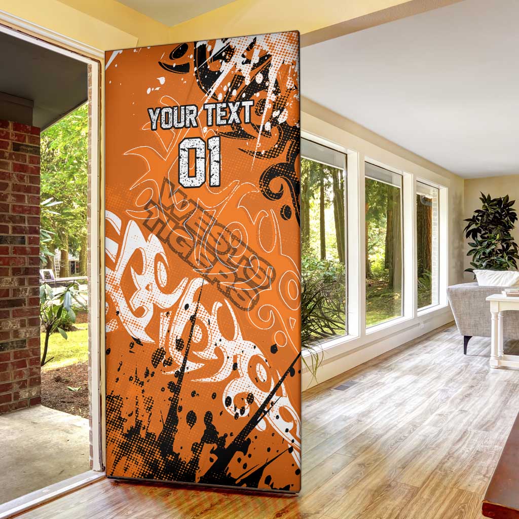 Personalized Wests Tigers Rugby Door Cover Urban Street Graffiti Style - Distressed Splatter Elements