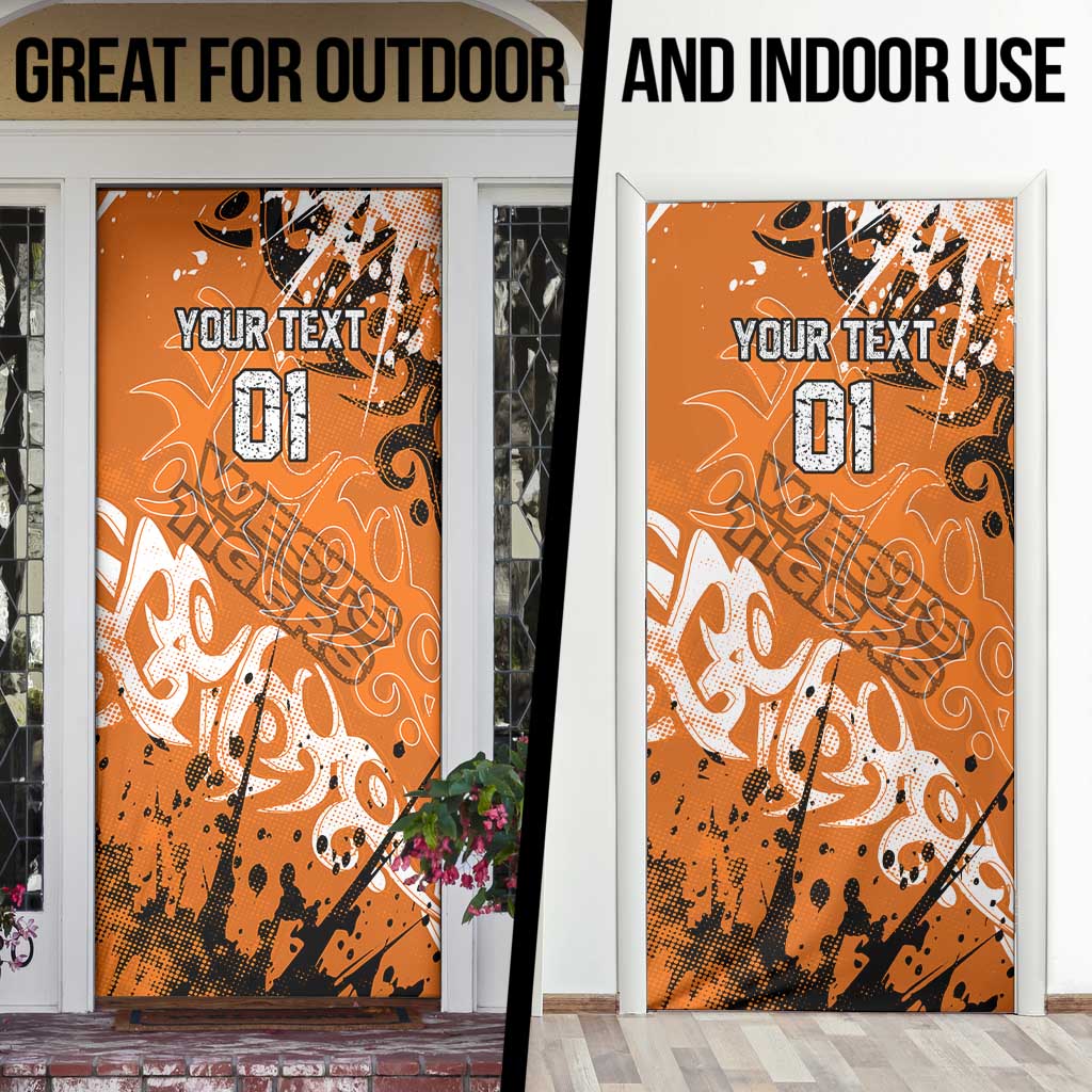 Personalized Wests Tigers Rugby Door Cover Urban Street Graffiti Style - Distressed Splatter Elements