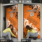 Personalized Wests Tigers Rugby Door Cover Urban Street Graffiti Style - Distressed Splatter Elements