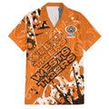 Personalized Wests Tigers Rugby Family Matching Mermaid Dress and Hawaiian Shirt Urban Street Graffiti Style - Distressed Splatter Elements