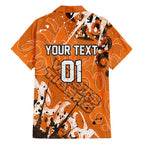 Personalized Wests Tigers Rugby Family Matching Mermaid Dress and Hawaiian Shirt Urban Street Graffiti Style - Distressed Splatter Elements