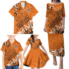 Personalized Wests Tigers Rugby Family Matching Puletasi and Hawaiian Shirt Urban Street Graffiti Style - Distressed Splatter Elements
