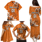 Personalized Wests Tigers Rugby Family Matching Puletasi and Hawaiian Shirt Urban Street Graffiti Style - Distressed Splatter Elements