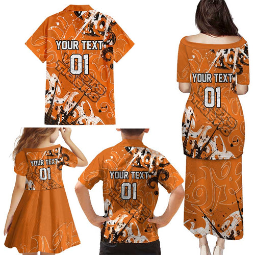 Personalized Wests Tigers Rugby Family Matching Puletasi and Hawaiian Shirt Urban Street Graffiti Style - Distressed Splatter Elements