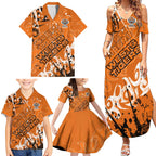 Personalized Wests Tigers Rugby Family Matching Summer Maxi Dress and Hawaiian Shirt Urban Street Graffiti Style - Distressed Splatter Elements
