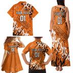 Personalized Wests Tigers Rugby Family Matching Tank Maxi Dress and Hawaiian Shirt Urban Street Graffiti Style - Distressed Splatter Elements