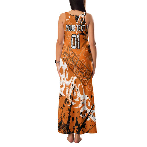 Personalized Wests Tigers Rugby Family Matching Tank Maxi Dress and Hawaiian Shirt Urban Street Graffiti Style - Distressed Splatter Elements