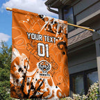 Personalized Wests Tigers Rugby Garden Flag Urban Street Graffiti Style - Distressed Splatter Elements
