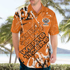 Personalized Wests Tigers Rugby Hawaiian Shirt Urban Street Graffiti Style - Distressed Splatter Elements