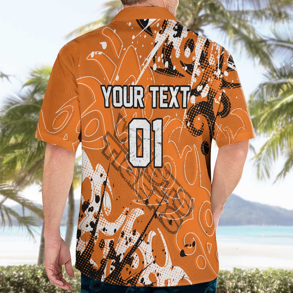 Personalized Wests Tigers Rugby Hawaiian Shirt Urban Street Graffiti Style - Distressed Splatter Elements