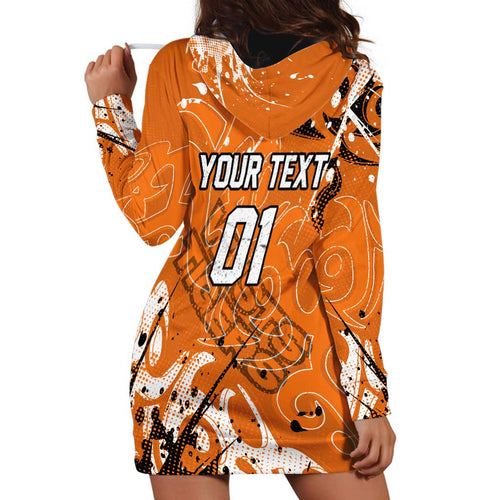 Personalized Wests Tigers Rugby Hoodie Dress Urban Street Graffiti Style - Distressed Splatter Elements