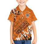 Personalized Wests Tigers Rugby Kid Hawaiian Shirt Urban Street Graffiti Style - Distressed Splatter Elements