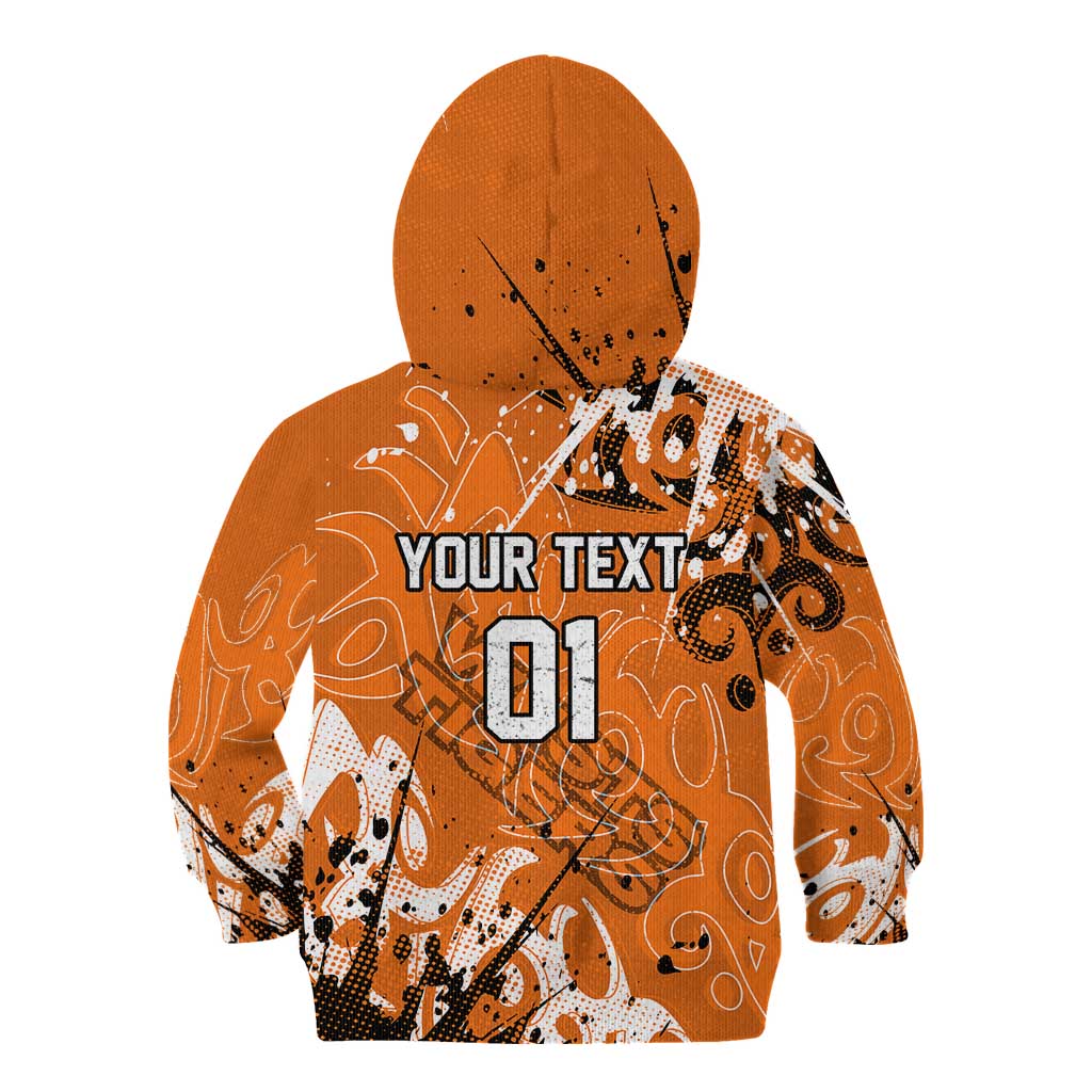 Personalized Wests Tigers Rugby Kid Hoodie Urban Street Graffiti Style - Distressed Splatter Elements