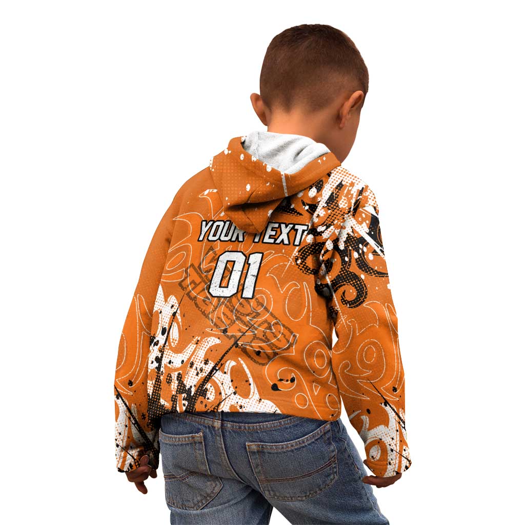 Personalized Wests Tigers Rugby Kid Hoodie Urban Street Graffiti Style - Distressed Splatter Elements