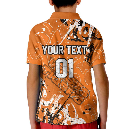 Personalized Wests Tigers Rugby Kid Polo Shirt Urban Street Graffiti Style - Distressed Splatter Elements