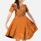 Personalized Wests Tigers Rugby Kid Short Sleeve Dress Urban Street Graffiti Style - Distressed Splatter Elements