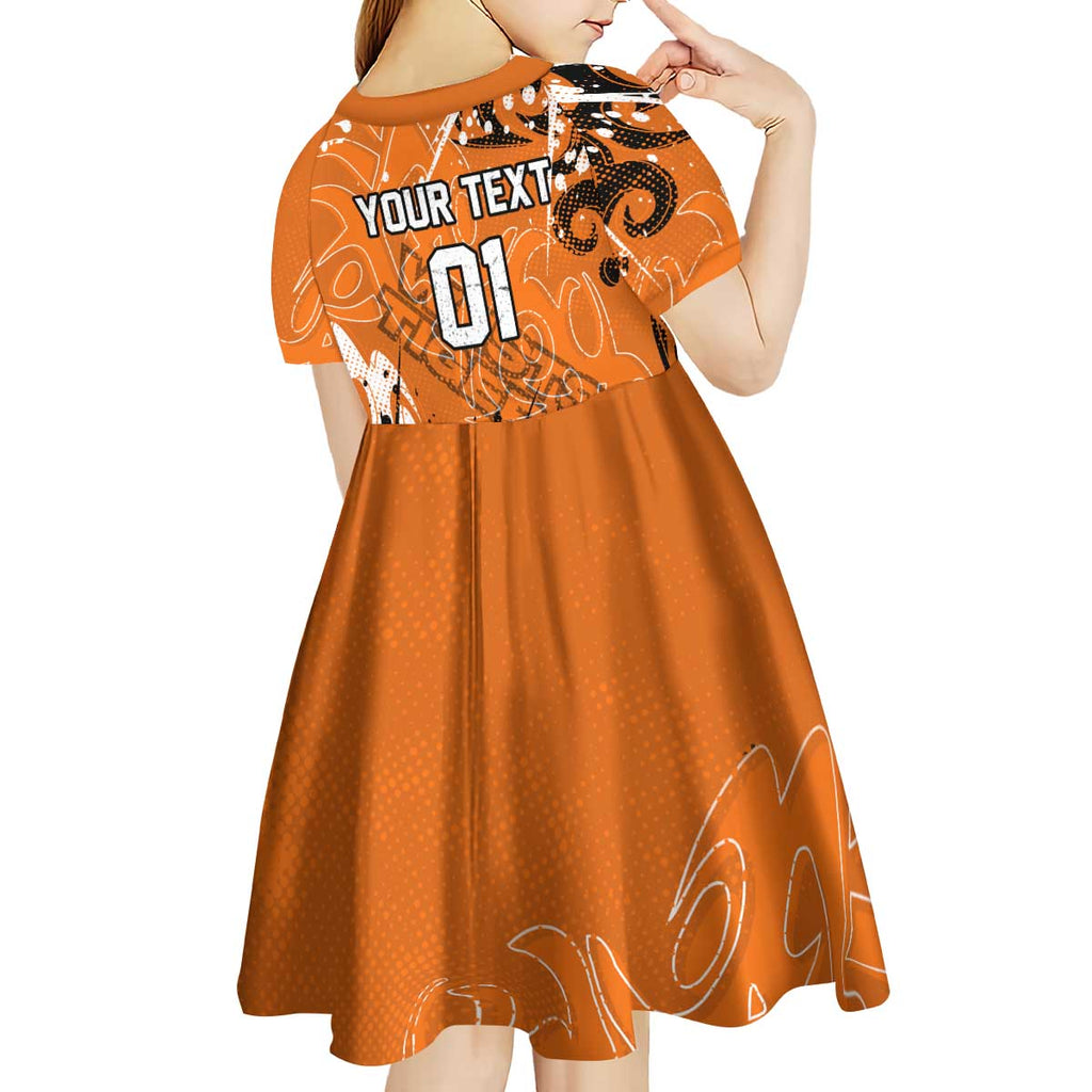 Personalized Wests Tigers Rugby Kid Short Sleeve Dress Urban Street Graffiti Style - Distressed Splatter Elements