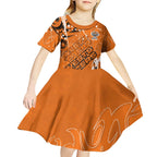 Personalized Wests Tigers Rugby Kid Short Sleeve Dress Urban Street Graffiti Style - Distressed Splatter Elements