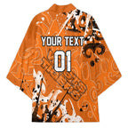 Personalized Wests Tigers Rugby Kimono Urban Street Graffiti Style - Distressed Splatter Elements