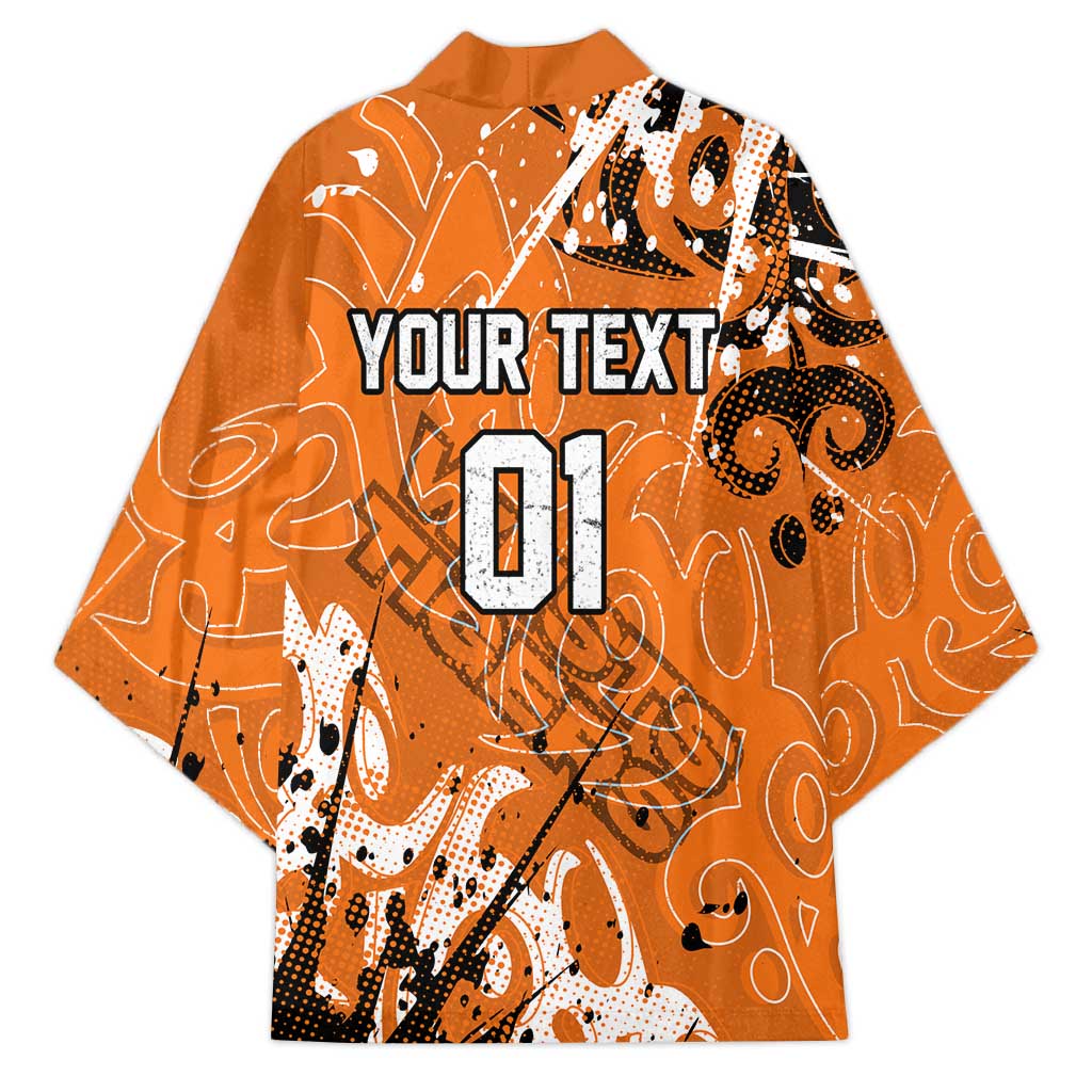 Personalized Wests Tigers Rugby Kimono Urban Street Graffiti Style - Distressed Splatter Elements