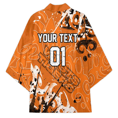 Personalized Wests Tigers Rugby Kimono Urban Street Graffiti Style - Distressed Splatter Elements