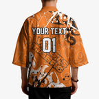 Personalized Wests Tigers Rugby Kimono Urban Street Graffiti Style - Distressed Splatter Elements