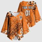 Personalized Wests Tigers Rugby Kimono Sleeve Blouse Urban Street Graffiti Style - Distressed Splatter Elements