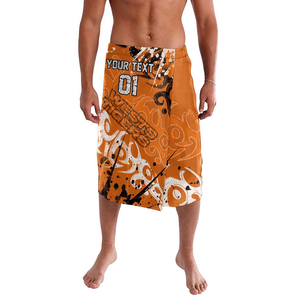 Personalized Wests Tigers Rugby Lavalava Urban Street Graffiti Style - Distressed Splatter Elements