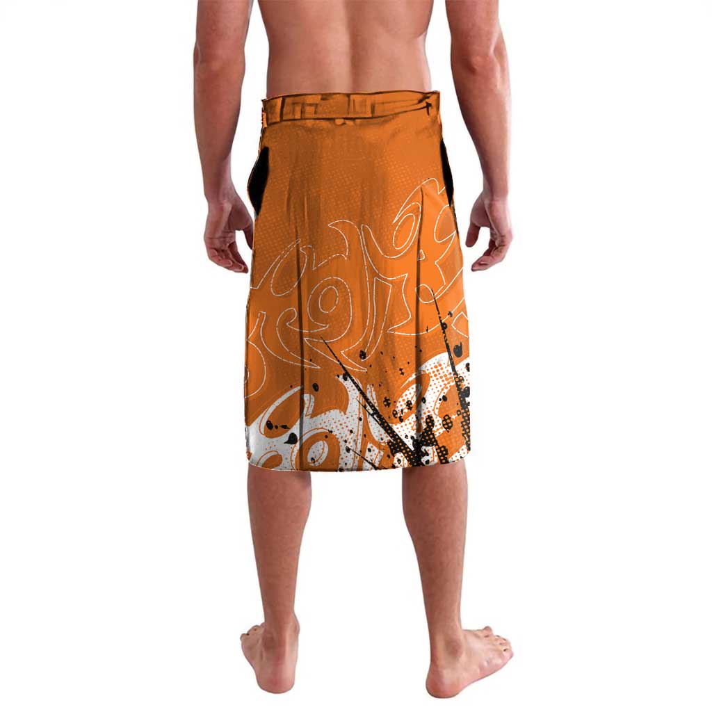 Personalized Wests Tigers Rugby Lavalava Urban Street Graffiti Style - Distressed Splatter Elements