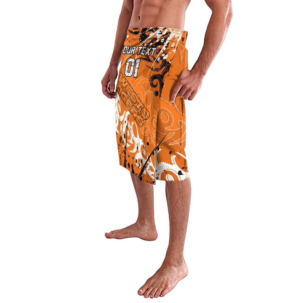 Personalized Wests Tigers Rugby Lavalava Urban Street Graffiti Style - Distressed Splatter Elements