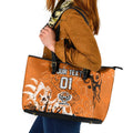 Personalized Wests Tigers Rugby Leather Tote Bag Urban Street Graffiti Style - Distressed Splatter Elements