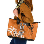Personalized Wests Tigers Rugby Leather Tote Bag Urban Street Graffiti Style - Distressed Splatter Elements